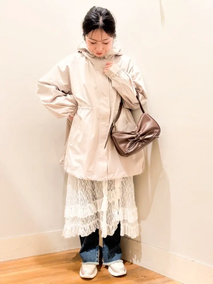 2wayレースレイヤードスカート/earth music&ecology（アース