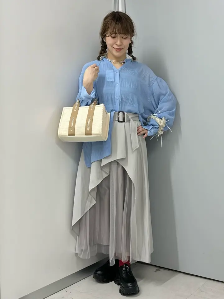 マジョリカプリーツショートシャツ/earth music&ecology（アース