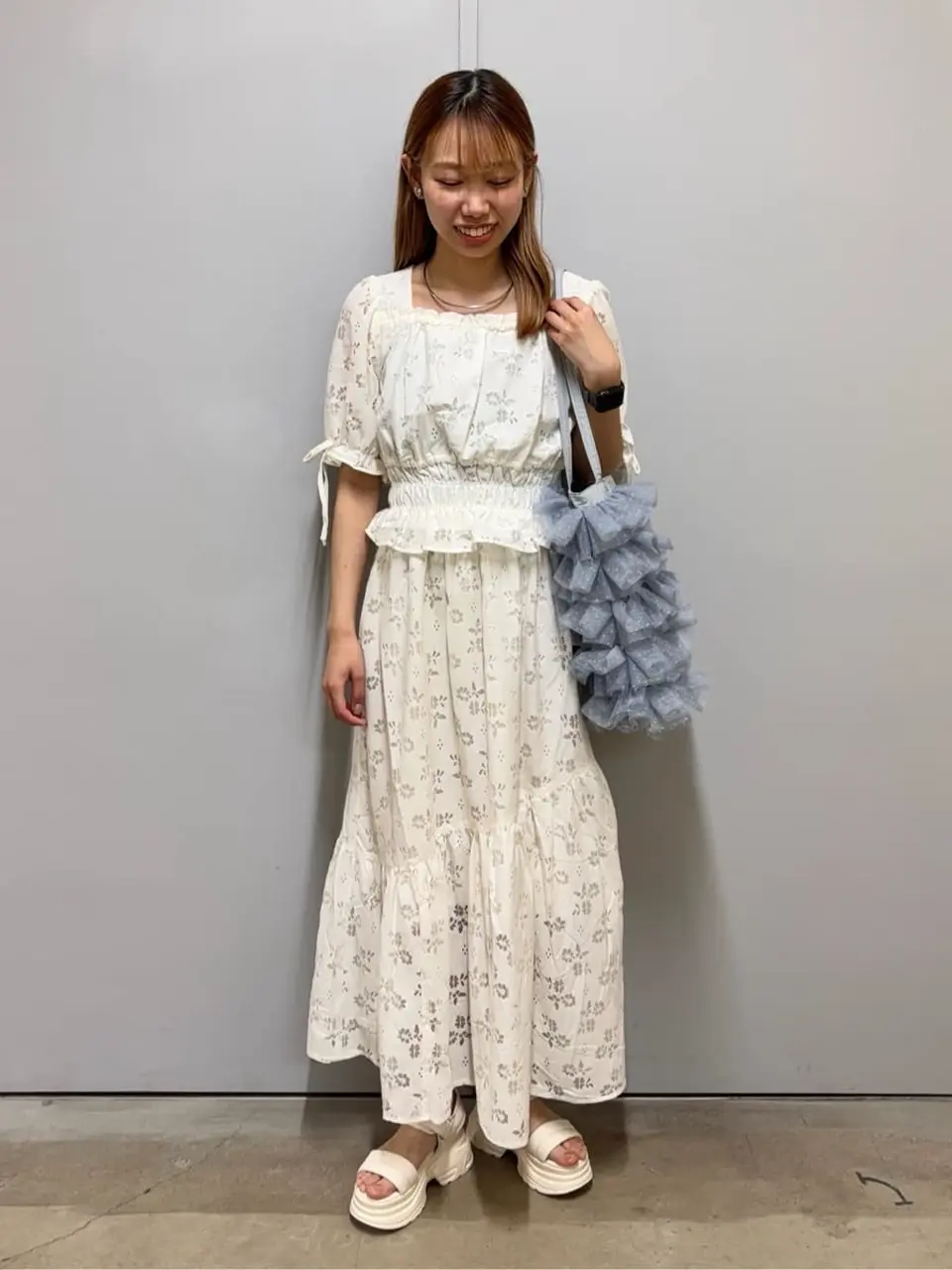 透かし花柄フレアスカート/earth music&ecology（アース ミュージック