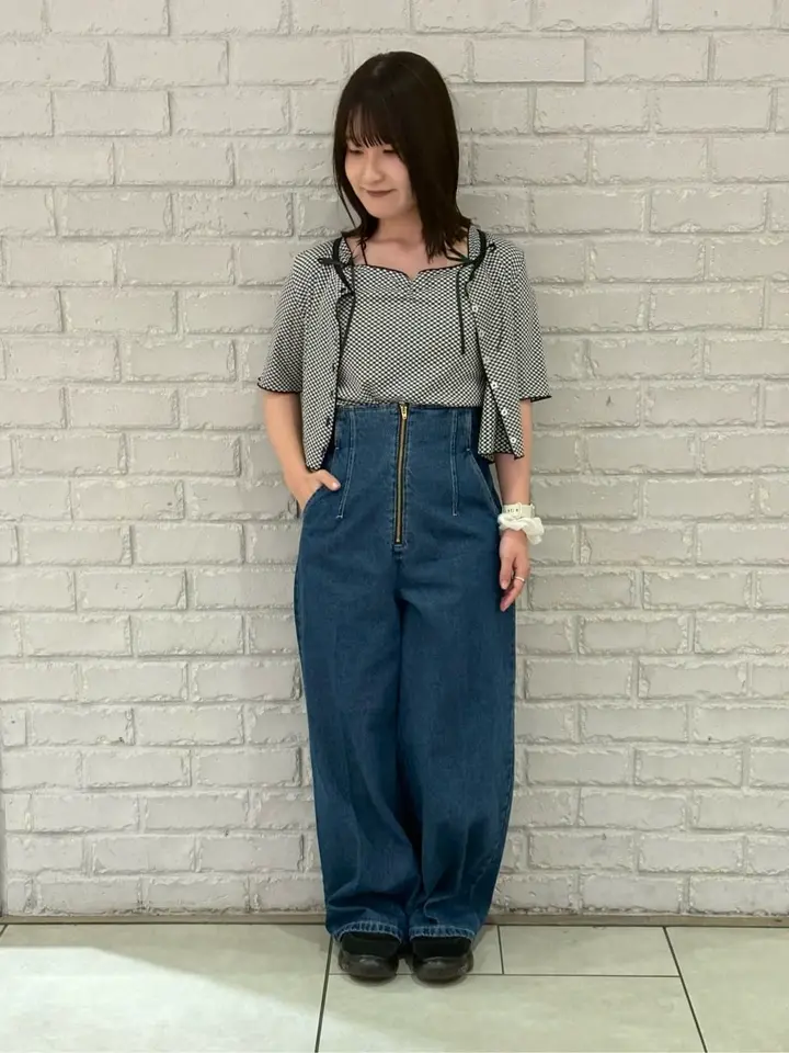 バックレースアップデニムジャンパー♡新品タグ付き フロントZIPバックレースアップデニム/earth music&ecology（アース