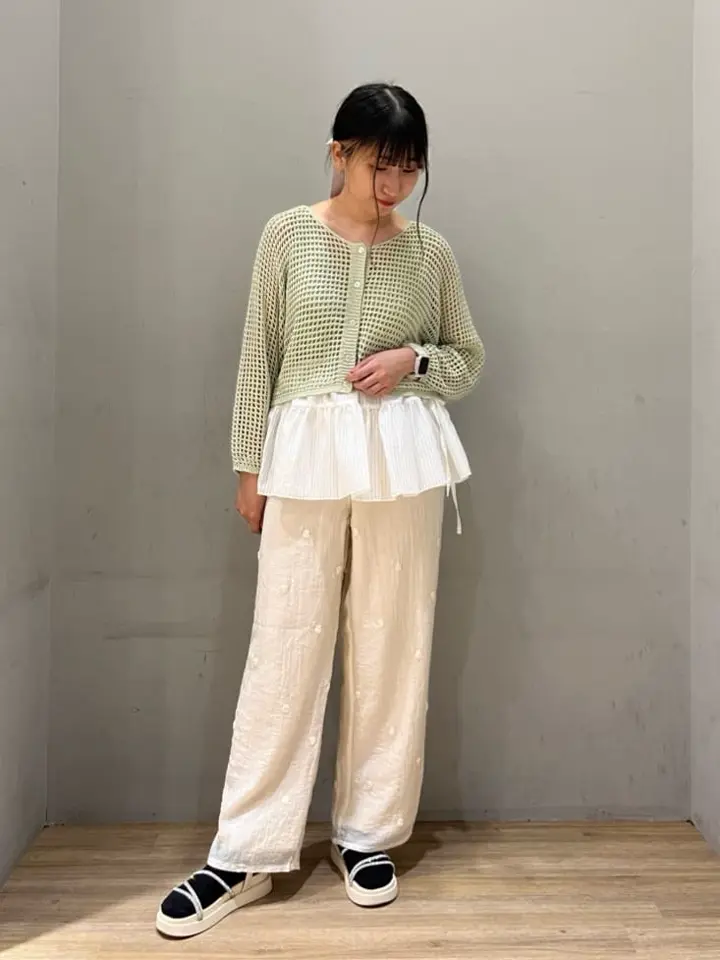 シアーストライプラップスカート/earth music&ecology（アース