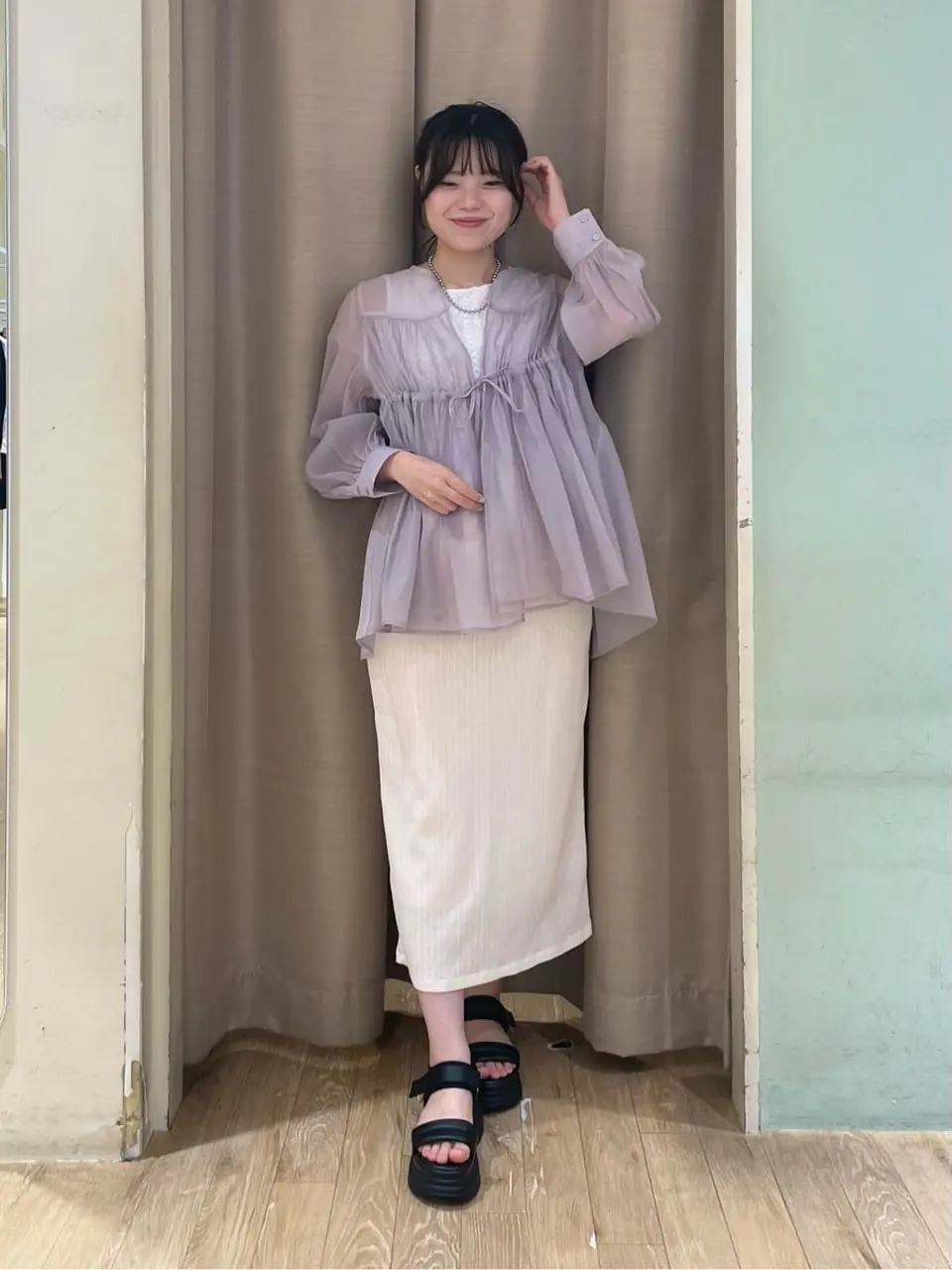 フロントリボンシアーチュニック/earth music&ecology（アース