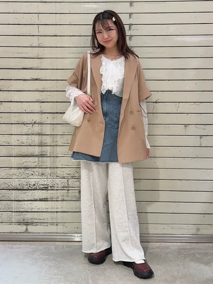 ハイウエストフレアデニムスカート/earth music&ecology（アース