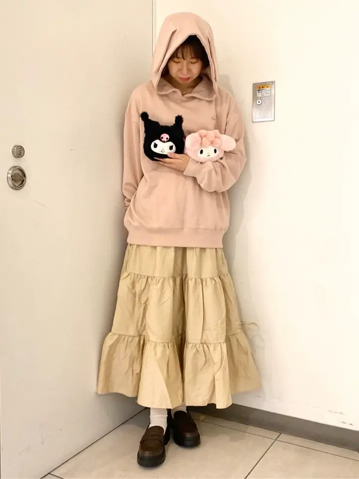 サイドリボンボリュームティアードスカート/earth music&ecology