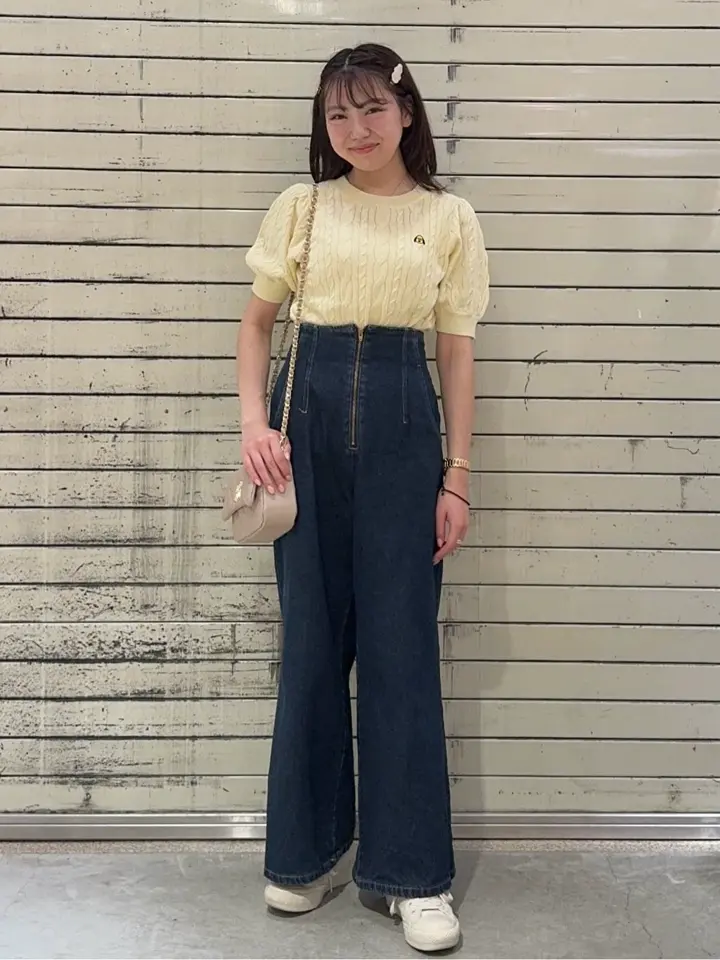 フロントZIPバックレースアップデニム/earth music&ecology（アース