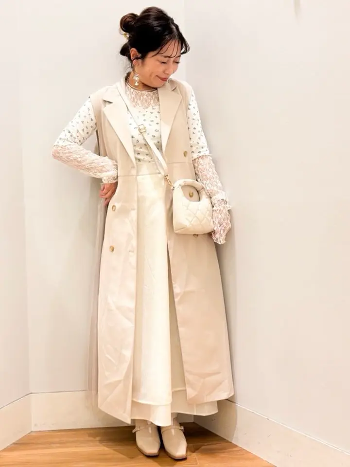 サイドプリーツジレンチ/earth music&ecology（アース ミュージック