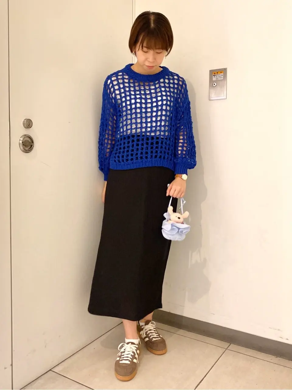 チュールヤーンメッシュニットプルオーバー/earth music&ecology