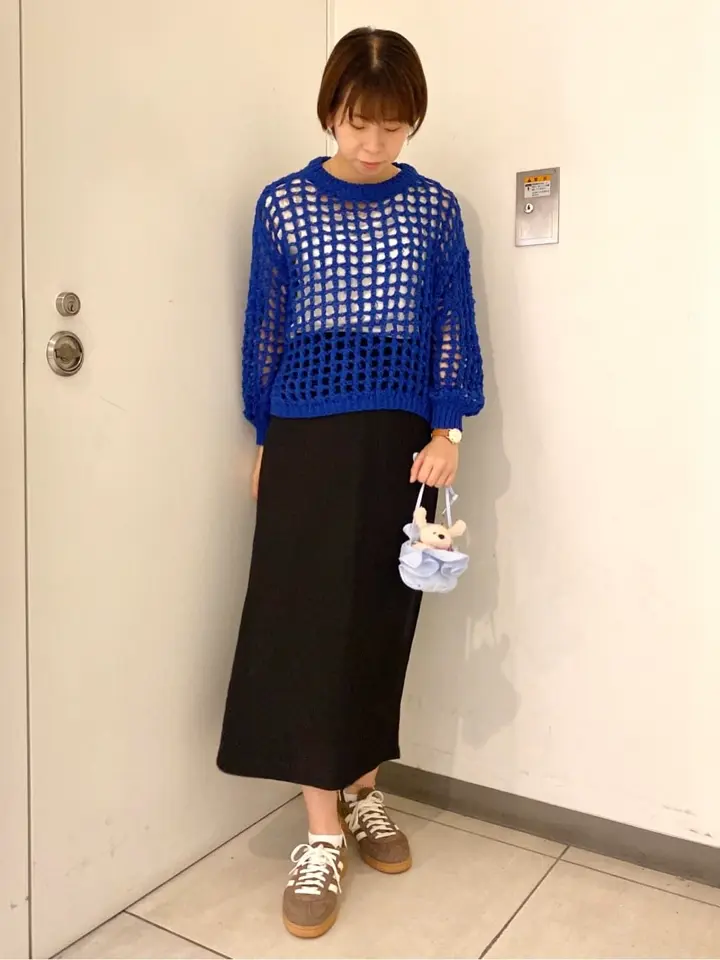 カデュネ　チュールヤーンメッシュニット　ブラック CADUNE（カデュネ）の「チュールヤーンメッシュニット（ニット