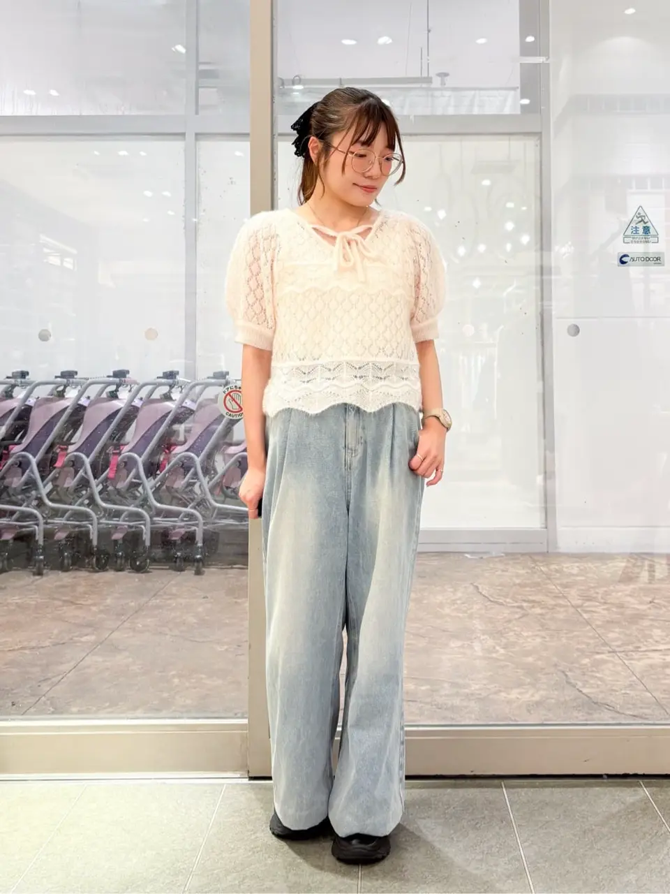 ワンポイントロゴ刺繍デニムパンツ/earth music&ecology（アース