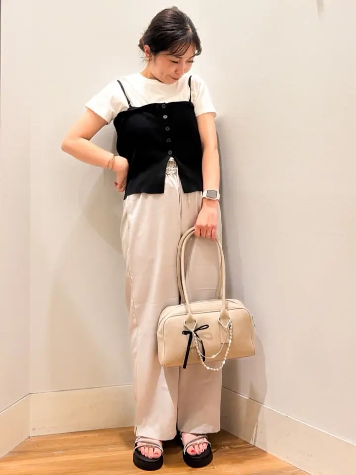 been⭐【イオニス　セット分2本】 SET2点コンパクトTEE＋マルチwayニットビスチェ/earth music&ecology