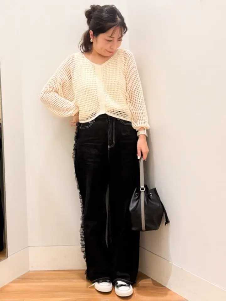 SET2点メッシュニットカーディガン＋ビスチェ/earth music&ecology