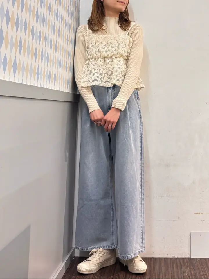 ワンポイントロゴ刺繍デニムパンツ/earth music&ecology（アース