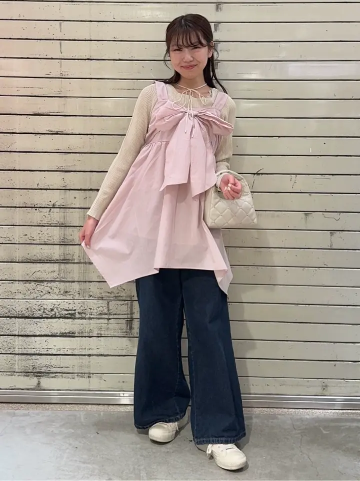 フロントZIPバックレースアップデニム/earth music&ecology（アース