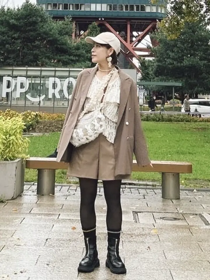 シンセティックレザーショートパンツ/earth music&ecology（アース