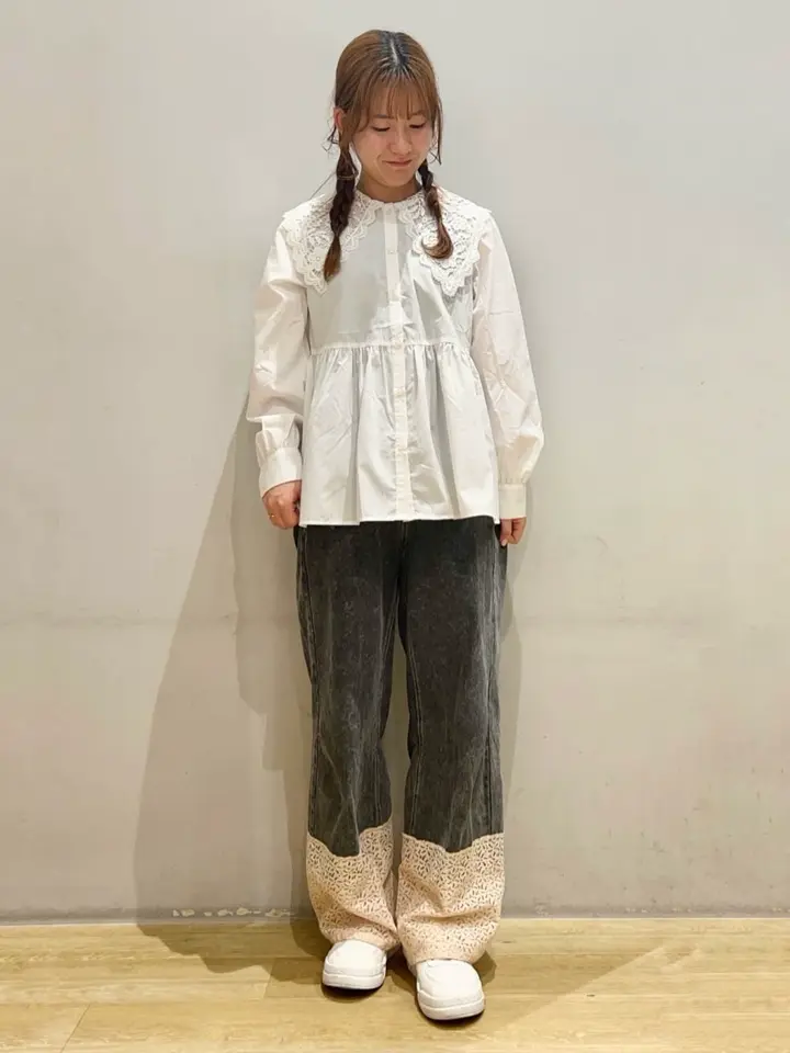 ★新品未使用★meer.メーア♡カラーステッチブラウス 伊勢丹新宿店別注カラー Starry Jersey Square