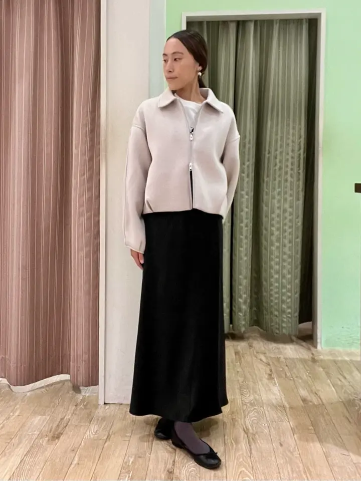 【PGG】 ポリエステルダンボールフルジップモックネックブルゾンタグ付き ダンボールニットZIPブルゾン/earth music&ecology（アース