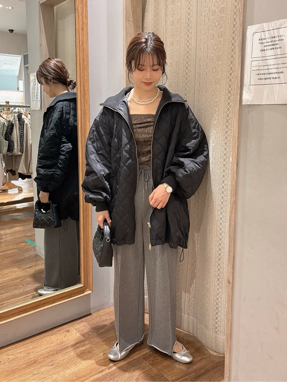 プリーツベロア風ギャザープルオーバー/earth music&ecology（アース