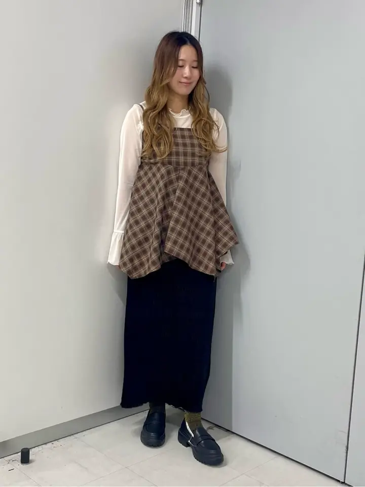 イレヘムチェックキャミチュニック/earth music&ecology（アース