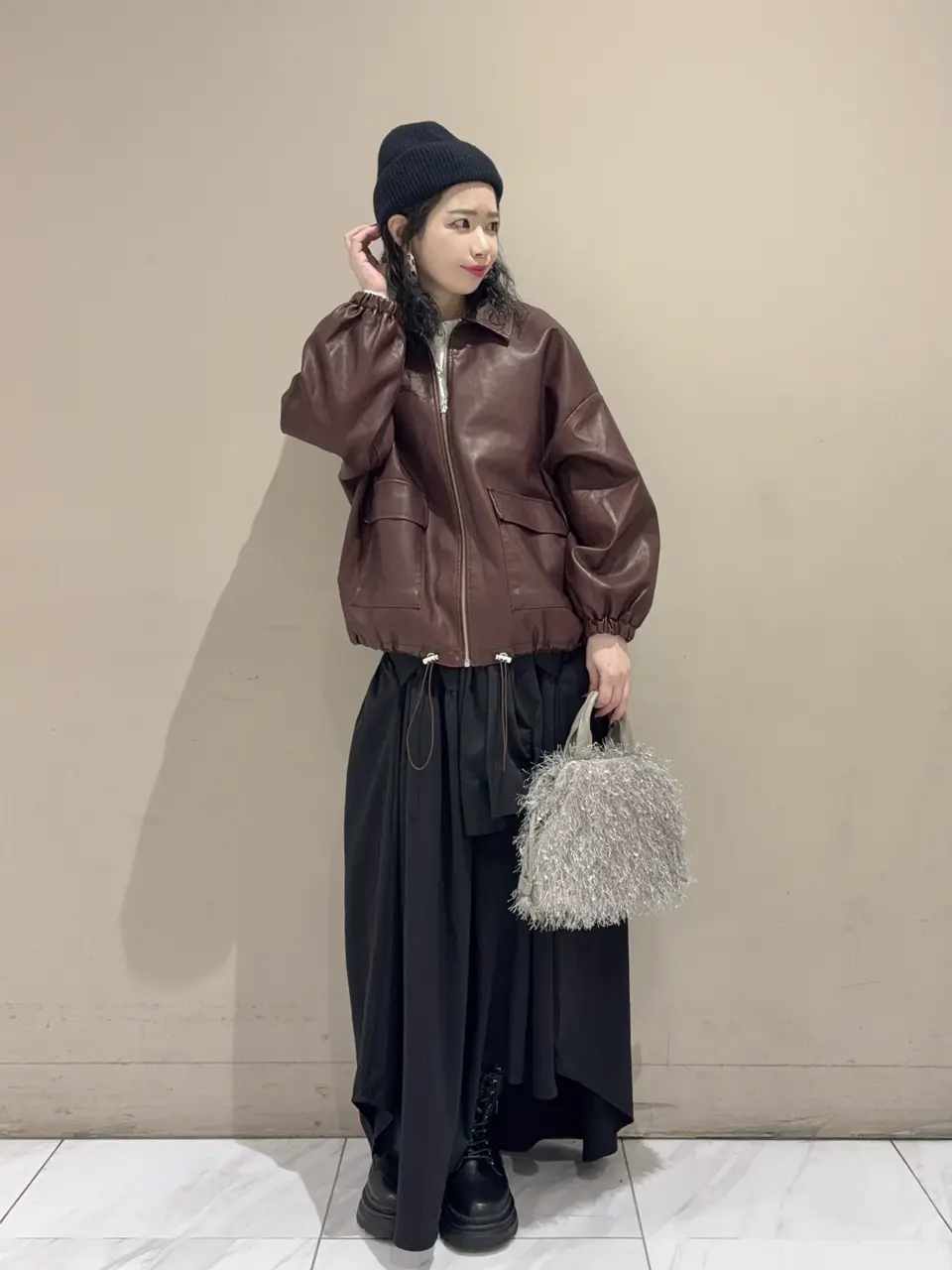 ELENCARE DUE フェイクレザーブルゾン/Green Parks（グリーン パークス