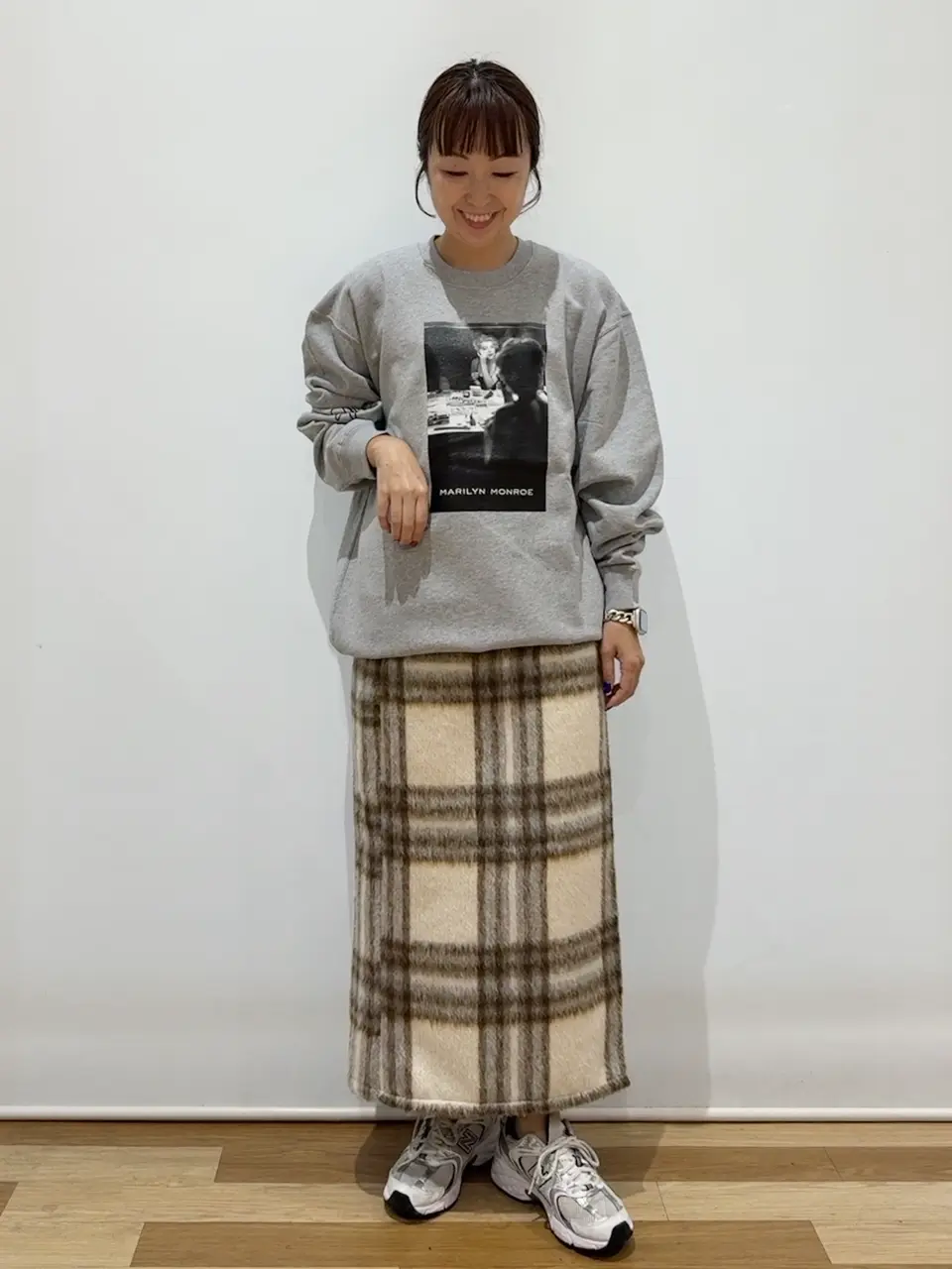 □WITH KURUMI NAKATA チェックラップスカート/Green Parks（グリーン