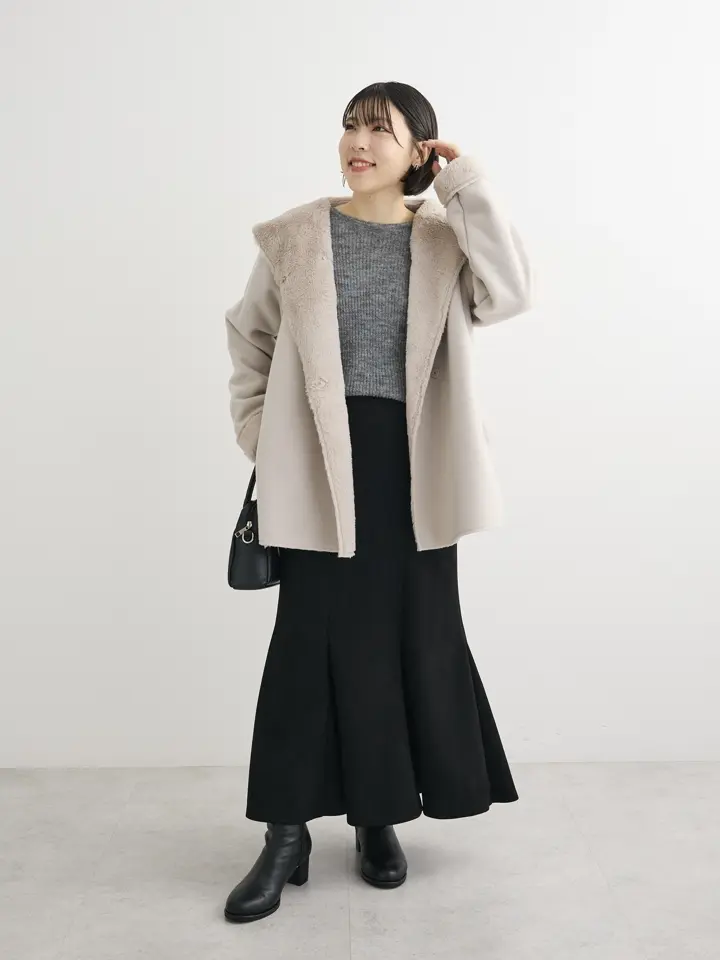 新品⭐︎レッセパッセ　フードガウンコート　スプリングコート コットン混・ライナー付きフードコート/40代50代からのレディース