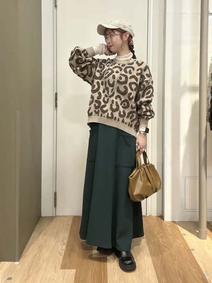 こっちゃんmama♡！新品タグ付❤️riendaレオパードニットトップス furry rate レオパードジャカードニット/Green Parks（グリーン
