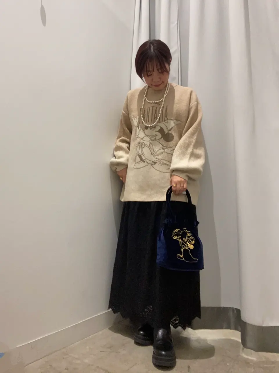 FANTASIA/刺繍ベロアミニバッグ/Green Parks（グリーン パークス）の