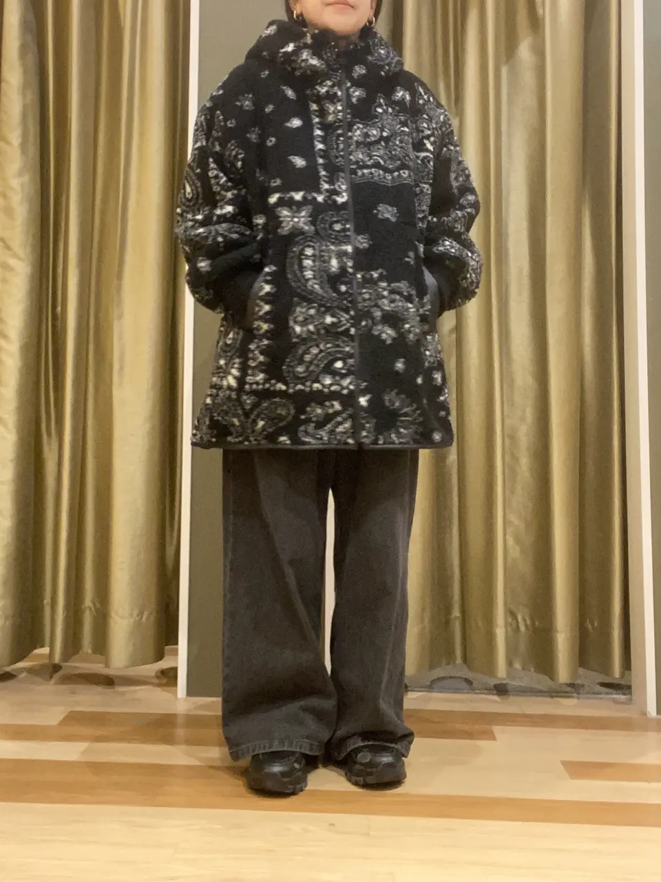 □ESCAR ペイズリーボアフードコート/Green Parks（グリーン パークス