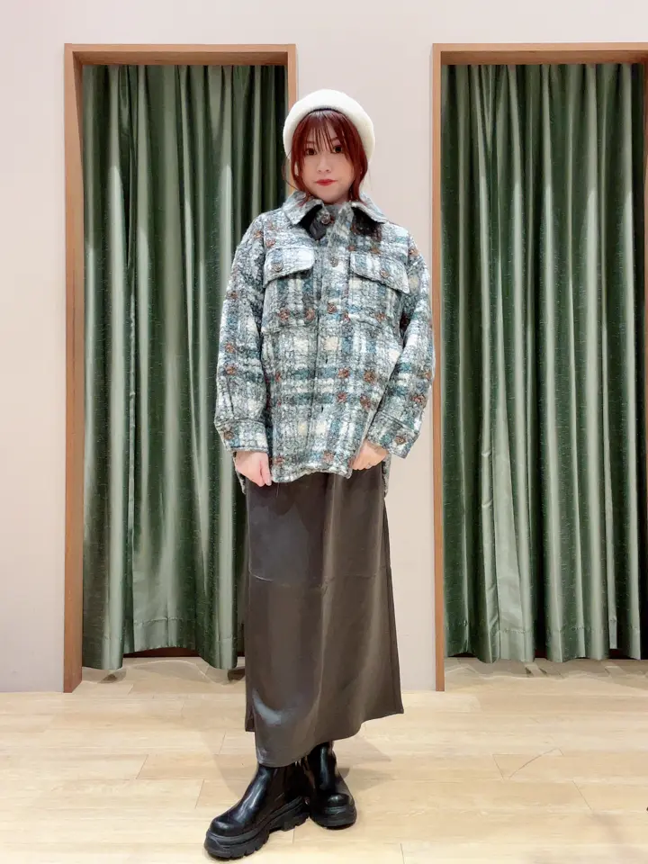 すっきり見えシルエットサテンナロースカート/Green Parks（グリーン