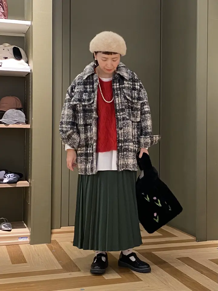 サテン変形プリーツスカート/Green Parks（グリーン パークス）の