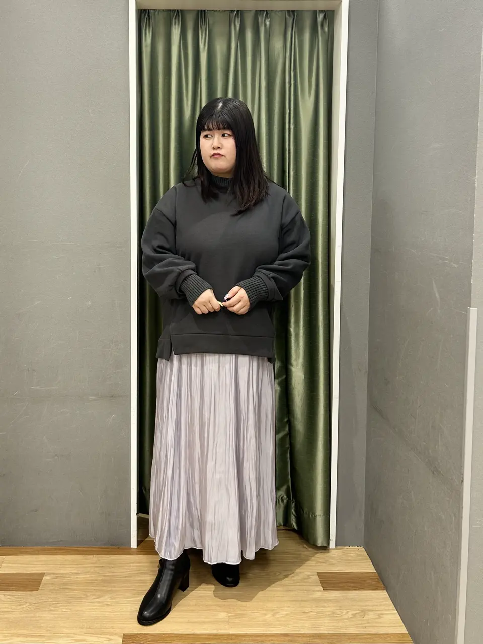 リブドッキング裏起毛プルオーバー/Green Parks（グリーン パークス