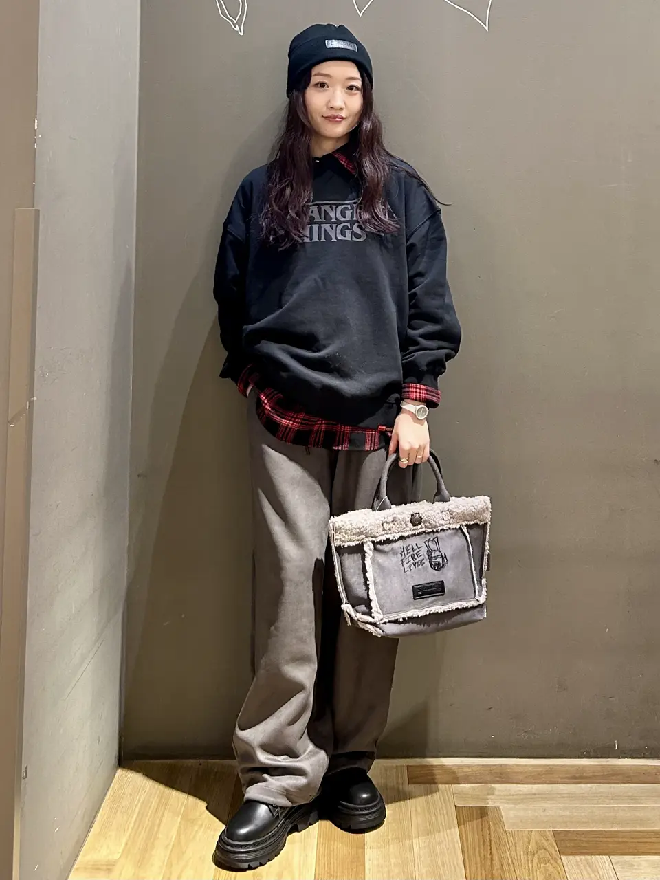 □STRANGER THINGS×MINNETONKA ニットキャップ/Green Parks（グリーン