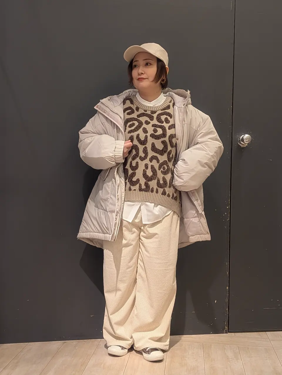 furry rate レオパードジャカードニット/Green Parks（グリーン