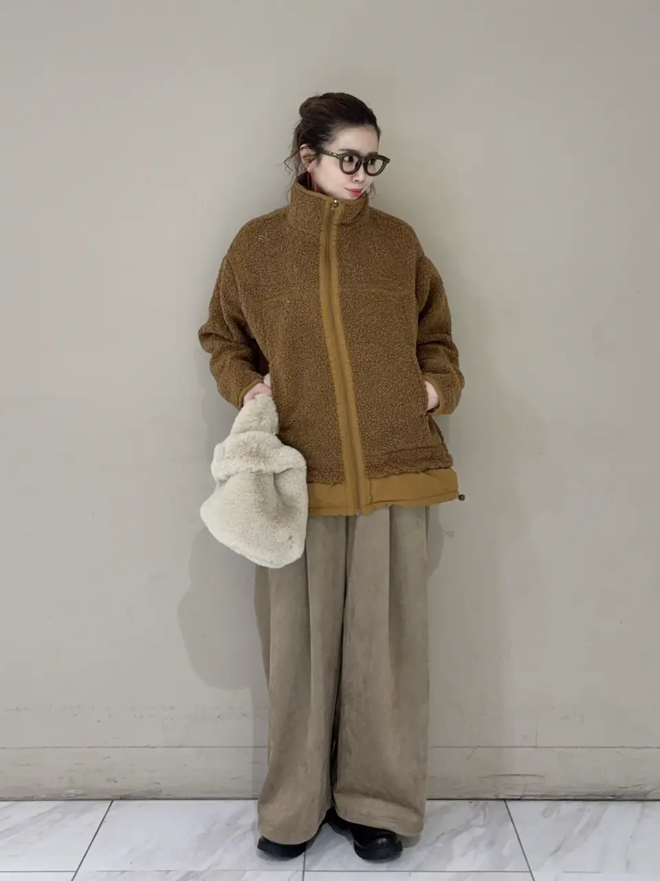 異素材コンビスタンドボアブルゾン/Green Parks（グリーン パークス