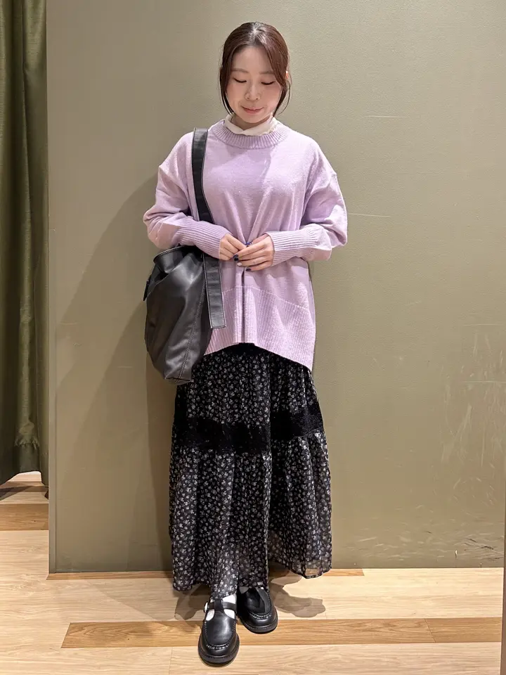 レースドッキング花柄ティアードスカート/Green Parks（グリーン