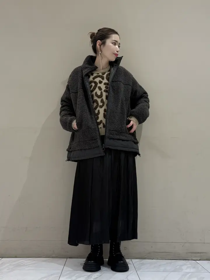 異素材コンビスタンドボアブルゾン/Green Parks（グリーン パークス