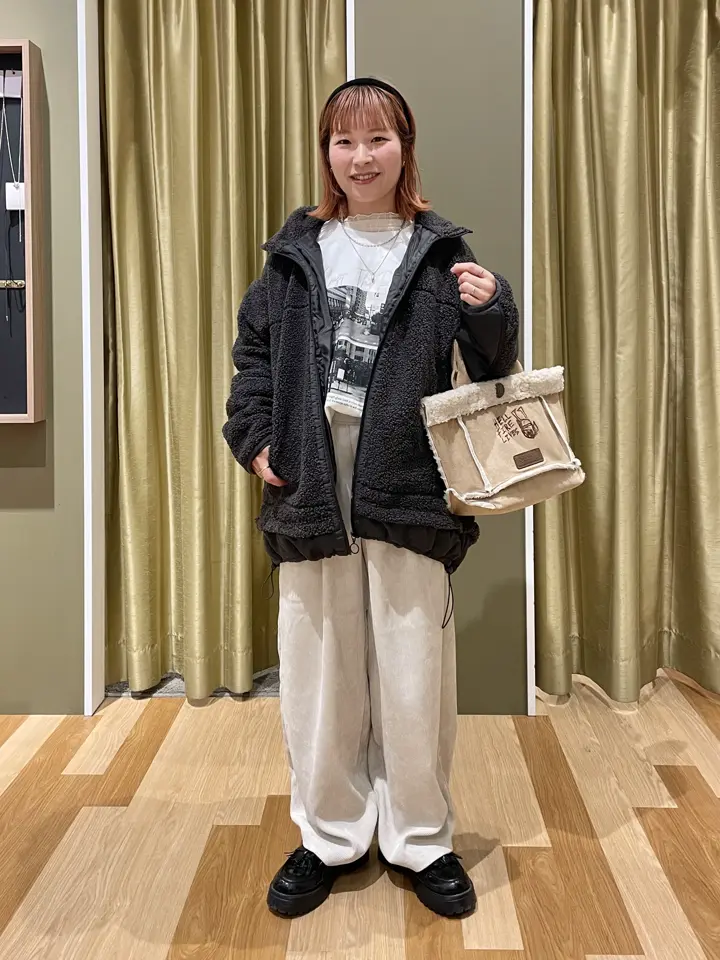 異素材コンビスタンドボアブルゾン/Green Parks（グリーン パークス