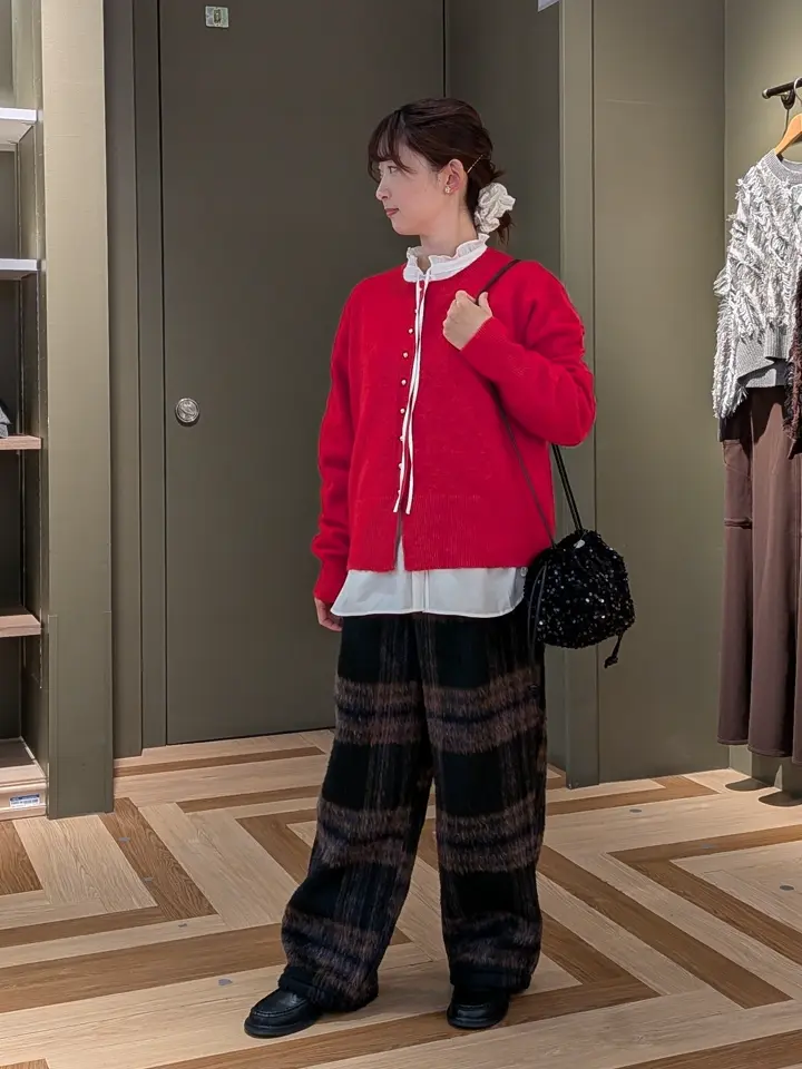 □WITH KURUMI NAKATA チェックコクーンパンツ/Green Parks（グリーン