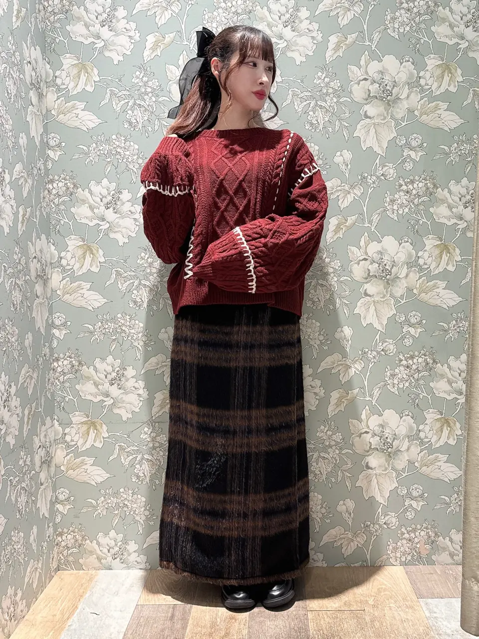 □WITH KURUMI NAKATA チェックラップスカート/Green Parks（グリーン