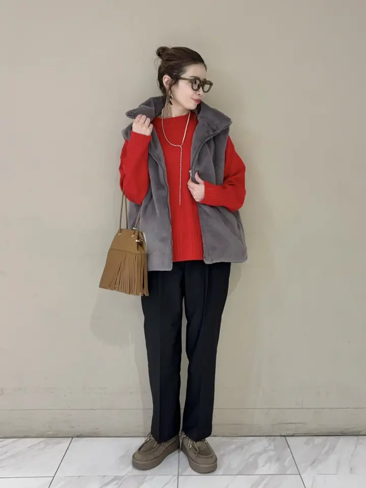 スタンドカラーZIPファーベスト/Green Parks（グリーン パークス）の