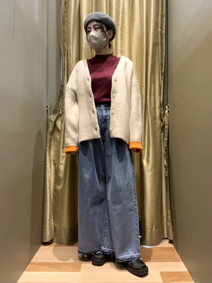 袖口金釦リブニットプルオーバー/Green Parks（グリーン パークス）の