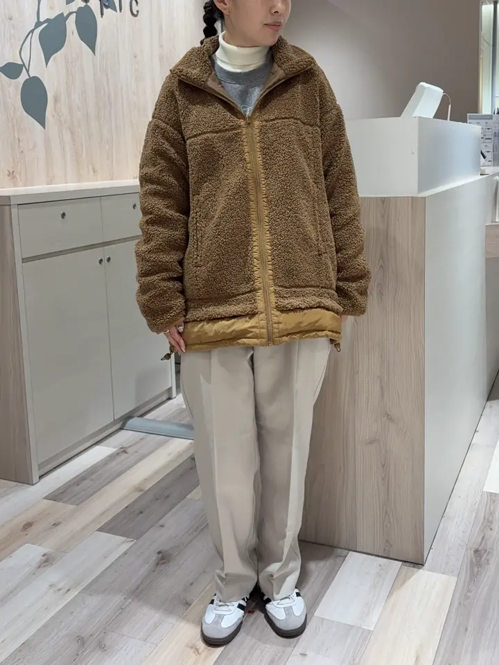 ✨12/31迄お値下げ中✨異素材コンビスタンドボアブルゾン 新品未