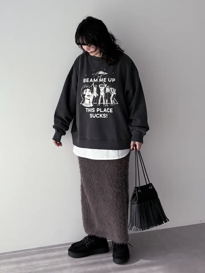 □STRANGER THINGS×MINNETONKA プリンテッドスウェット/Green Parks