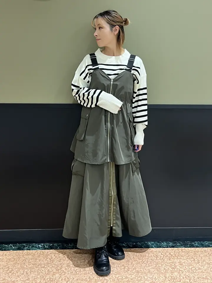 SUGAR SPOON ミリタリーフレアスカート/Green Parks（グリーン