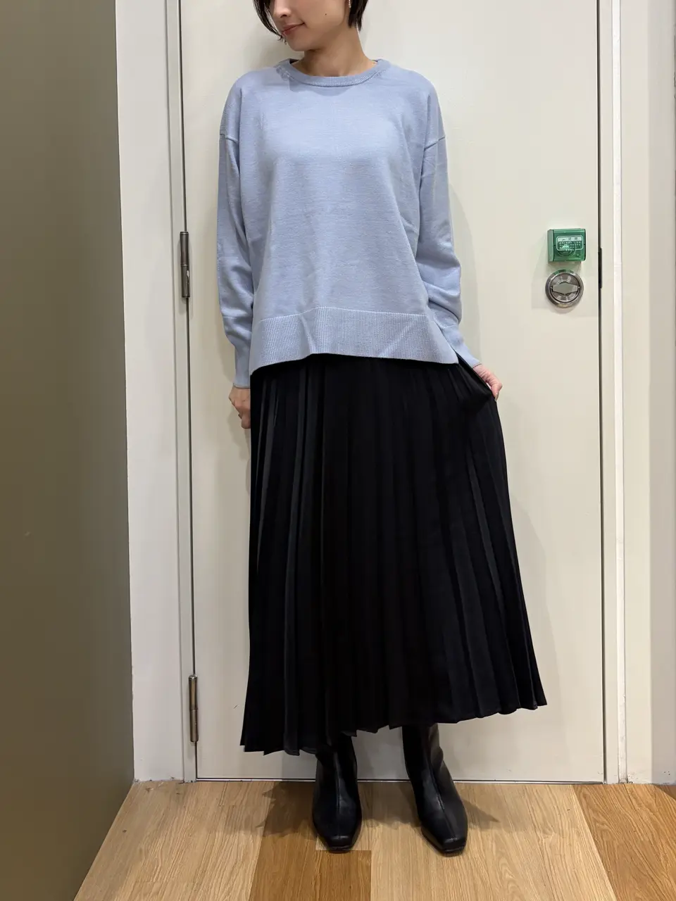 サテン変形プリーツスカート/Green Parks（グリーン パークス）の