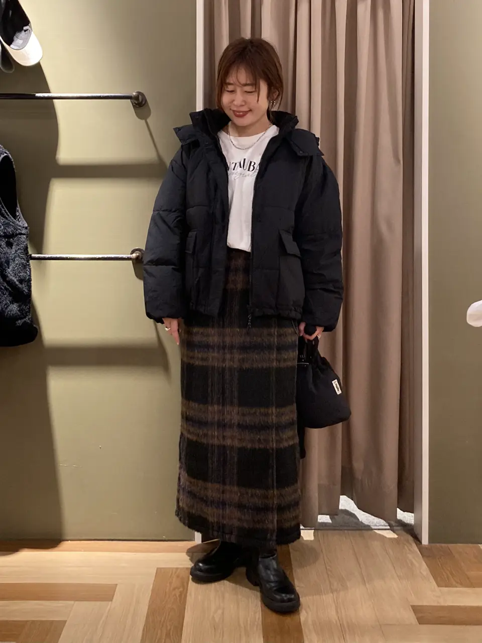 □WITH KURUMI NAKATA チェックラップスカート/Green Parks（グリーン