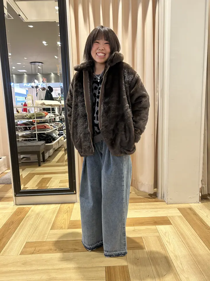 furry rate レオパードジャカードニット/Green Parks（グリーン