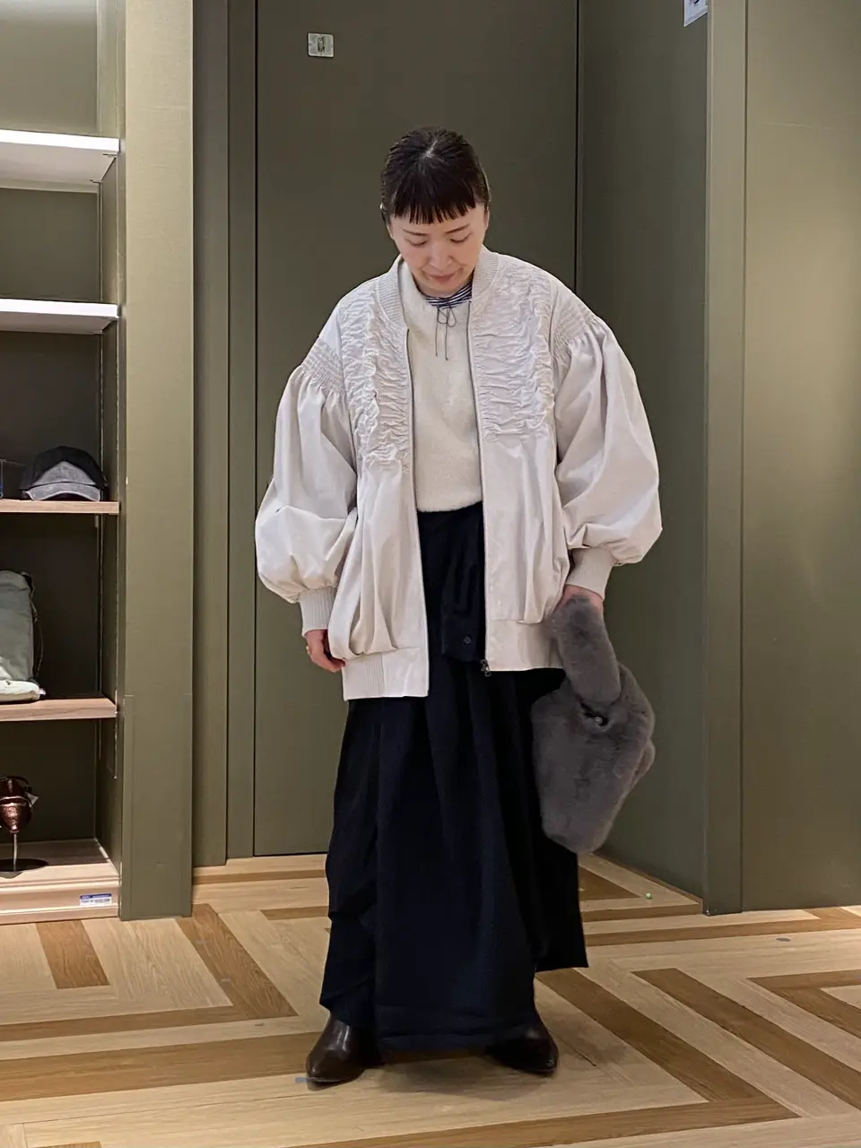 □ESCAR シャーリングブルゾン/Green Parks（グリーン パークス）の