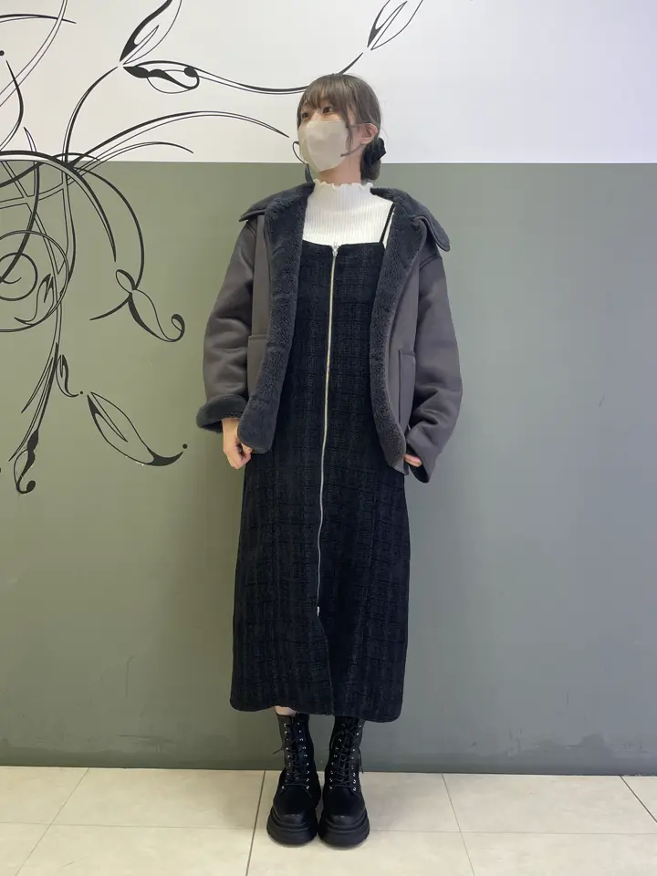 フロントZIPツイードキャミワンピース/Green Parks（グリーン パークス