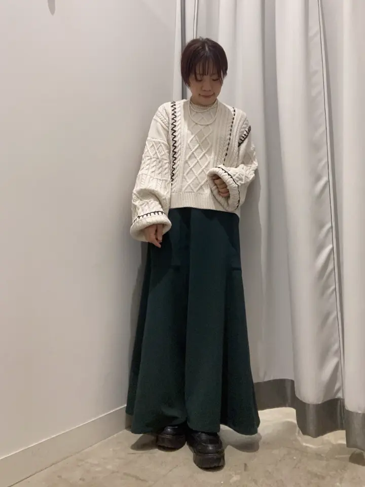 ELENCARE DUE サイドポケットフレアスカート/Green Parks（グリーン